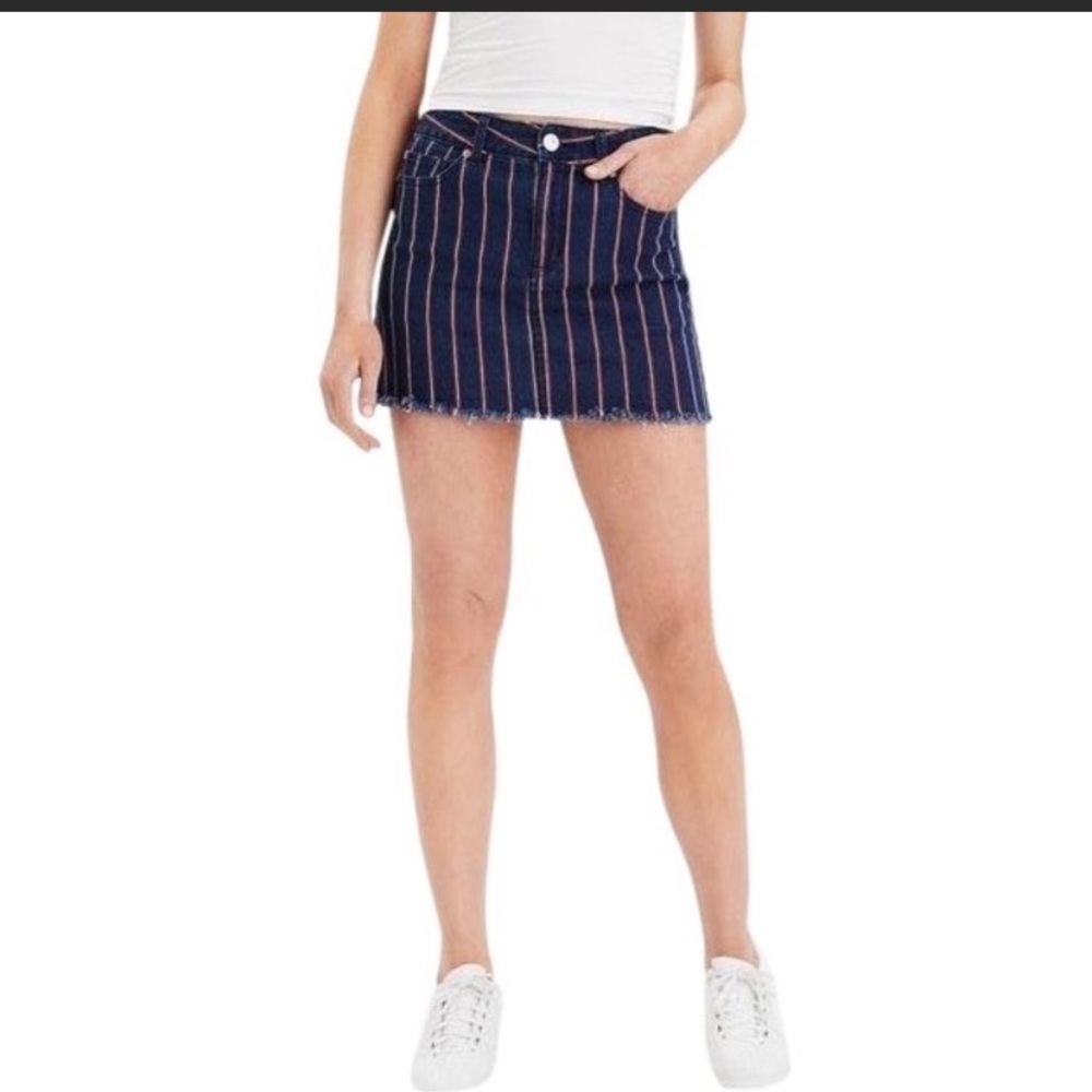 American Eagle Striped Denim Skirt